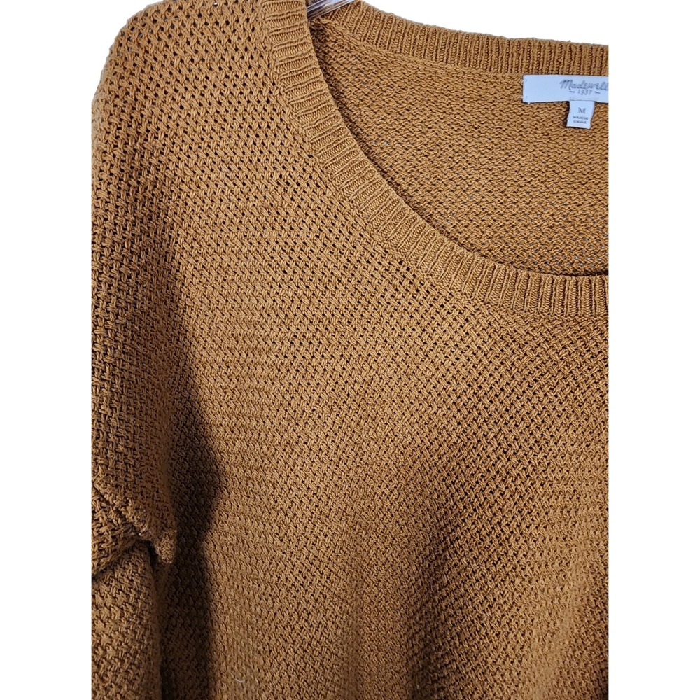 Madewell Womens Size M Brown Textured Knit Long Sleeve Pullover Sweater Retro - Picture 5 of 5